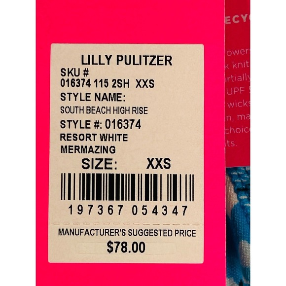Lilly Pulitzer Luxletic South Beach High Rise Mermazing Biker Shorts XXS - Picture 3 of 8